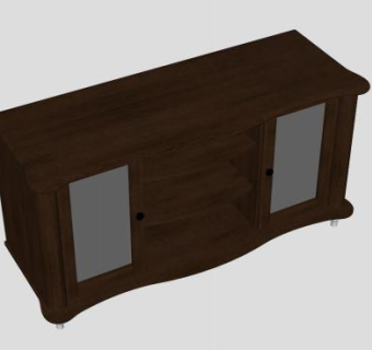 时尚复古小型电视柜SU模型下载_sketchup草图大师SKP模型
