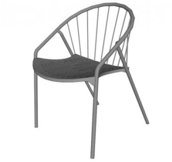 灰色猫纳椅SU模型下载_sketchup草图大师SKP模型