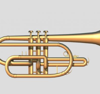 吹小号喇叭的SU模型设计_su模型下载 草图大师模型_SKP模型