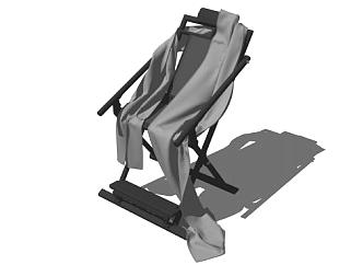 实木座椅黑色椅SU模型下载_sketchup草图大师SKP模型