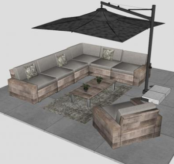 伯托亚大钻户外石椅SU模型下载_sketchup草图大师SKP模型