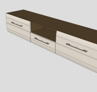 现代带抽屉电视柜SU模型下载_sketchup草图大师SKP模型