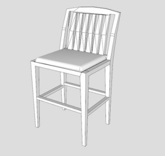 复合材料白色椅子SU模型下载_sketchup草图大师SKP模型
