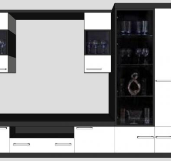 电视柜酒柜组合SU模型下载_sketchup草图大师SKP模型
