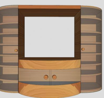 木制玻璃现代电视柜SU模型下载_sketchup草图大师SKP模型