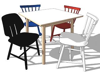 <em>丹麦</em>图标彩色座椅SU模型下载_sketchup草图大师SKP模型