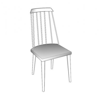 温莎椅白色座椅SU模型下载_sketchup草图大师SKP模型