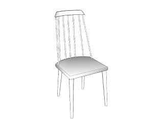 温莎椅白色座椅SU模型下载_sketchup草图大师SKP模型