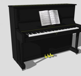 黑色钢琴带词谱的SU模型_su模型下载 草图大师模型_SKP模型