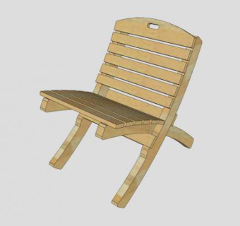 瓦伦西亚实木躺椅SU模型下载_sketchup草图大师SKP模型