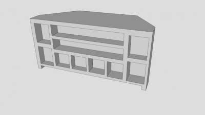 纯白简欧电视柜SU模型下载_sketchup草图大师SKP模型