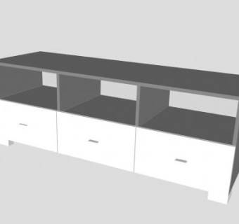 深灰色简约电视柜SU模型下载_sketchup草图大师SKP模型