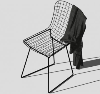 户外黑色椅线框椅子SU模型下载_sketchup草图大师SKP模型