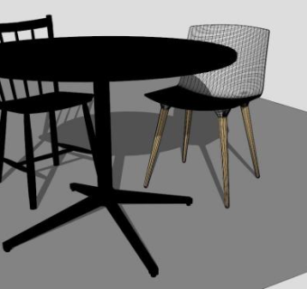 户外座椅多咖啡桌SU模型下载_sketchup草图大师SKP模型