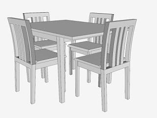 <em>白色</em>座椅餐厅SU模型下载_sketchup草图大师SKP模型