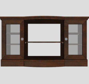 黑色枫木色小型电视柜SU模型下载_sketchup草图大师SKP模型