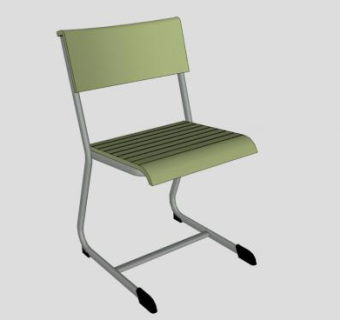 塑料户外座椅学生椅SU模型下载_sketchup草图大师SKP模型