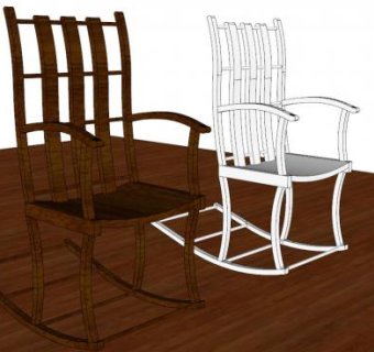 户外椅主持摇椅SU模型下载_sketchup草图大师SKP模型