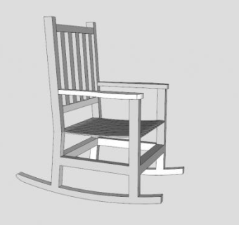 户外白色摇椅SU模型下载_sketchup草图大师SKP模型