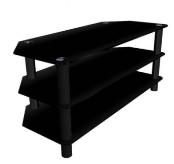 黑色简约小型电视柜SU模型下载_sketchup草图大师SKP模型