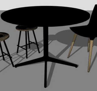 咖啡桌椅休闲户外椅SU模型下载_sketchup草图大师SKP模型