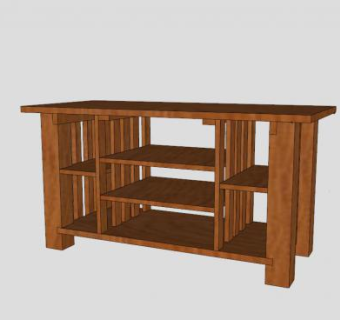 木质客厅电视柜SU模型下载_sketchup草图大师SKP模型