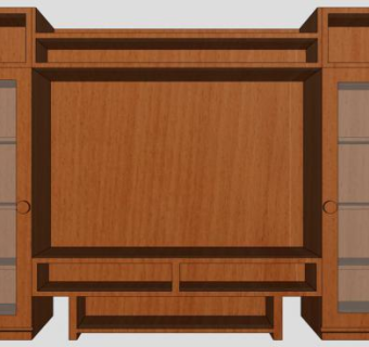 电视站书柜玻璃橱窗SU模型下载_sketchup草图大师SKP模型