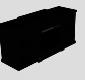 带电壁炉的电视柜SU模型下载_sketchup草图大师SKP模型