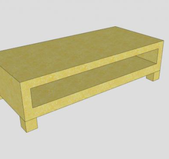 黄色木制电视柜SU模型下载_sketchup草图大师SKP模型