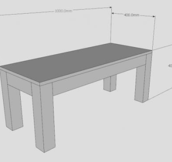 白色公用动力凳SU模型下载_sketchup草图大师SKP模型