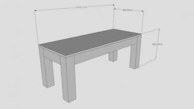 白色公用动力凳SU模型下载_sketchup草图大师SKP模型