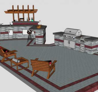 室外座椅SU模型下载_sketchup草图大师SKP模型