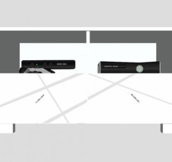 欧式白色简约电视柜SU模型下载_sketchup草图大师SKP模型