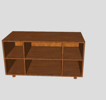 中式棕色简约电视柜SU模型下载_sketchup草图大师SKP模型