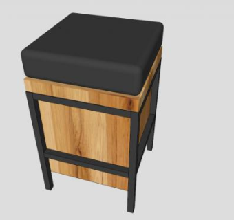 软包餐椅凳子SU模型下载_sketchup草图大师SKP模型