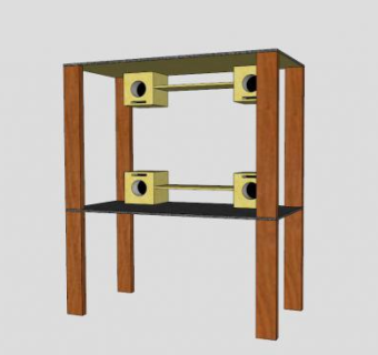 木质带音响电视柜SU模型下载_sketchup草图大师SKP模型