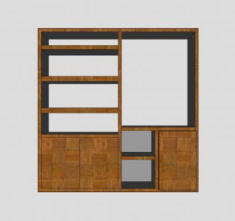 电视柜和搁板SU模型下载_sketchup草图大师SKP模型