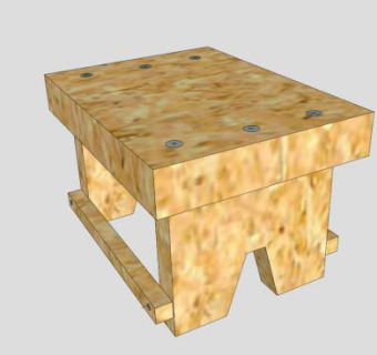 自制凳子实木方凳SU模型下载_sketchup草图大师SKP模型