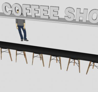咖啡馆酒吧吧椅SU模型下载_sketchup草图大师SKP模型