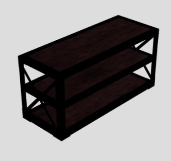 棕褐色时髦电视柜SU模型下载_sketchup草图大师SKP模型