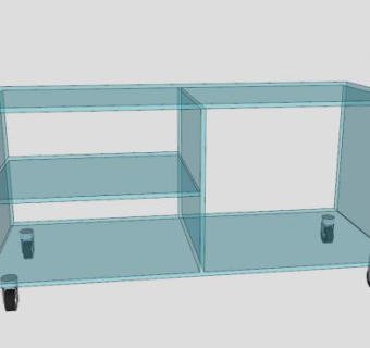绿色玻璃电视柜SU模型下载_sketchup草图大师SKP模型