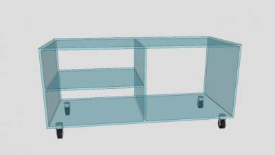 绿色玻璃电视柜SU模型下载_sketchup草图大师SKP模型