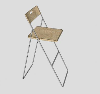 折叠小酒馆吧椅SU模型下载_sketchup草图大师SKP模型