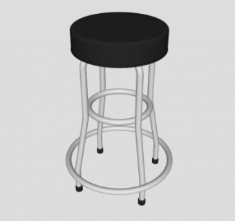 金属黑色凳子SU模型下载_sketchup草图大师SKP模型