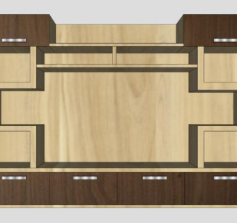 电视柜组合式SU模型下载_sketchup草图大师SKP模型