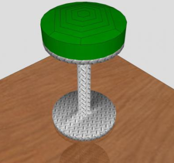 酒吧凳子绿色座椅SU模型下载_sketchup草图大师SKP模型