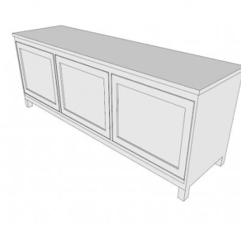灰色地柜式电视柜SU模型下载_sketchup草图大师SKP模型