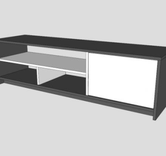 现代化的落地式电视柜SU模型下载_sketchup草图大师SKP模型