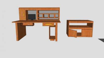 木质组合式电视柜SU模型下载_sketchup草图大师SKP模型