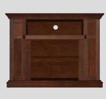 复古实木小型电视柜SU模型下载_sketchup草图大师SKP模型